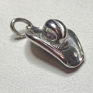 Sterling Silver Cowboy Hat Charm Pendant Western Southwestern Jewelry‎